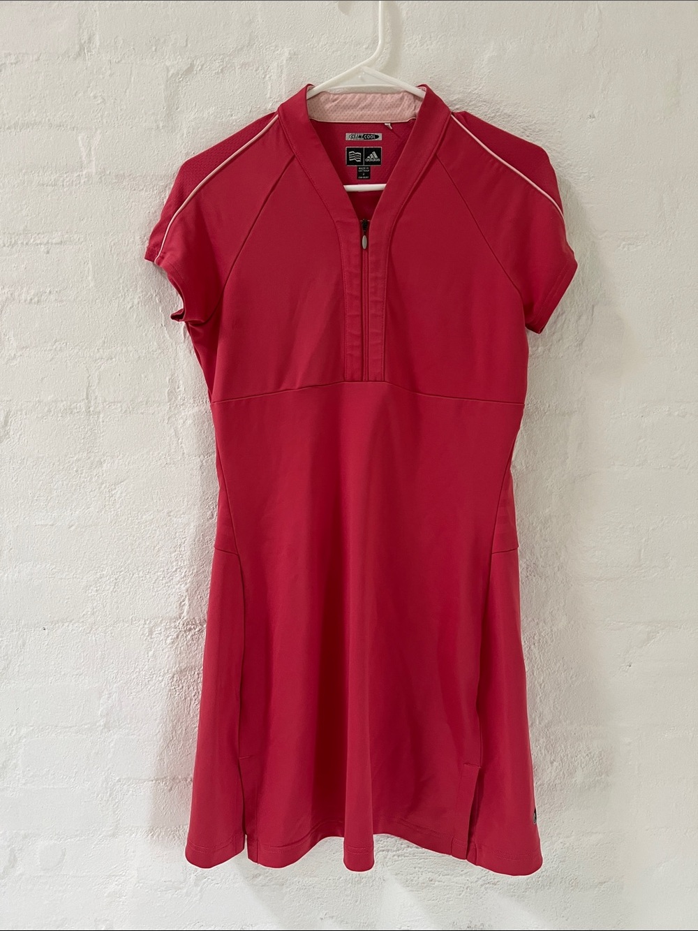 adidas Salmon Pink Zip-Front Tennis Dress Sz 2